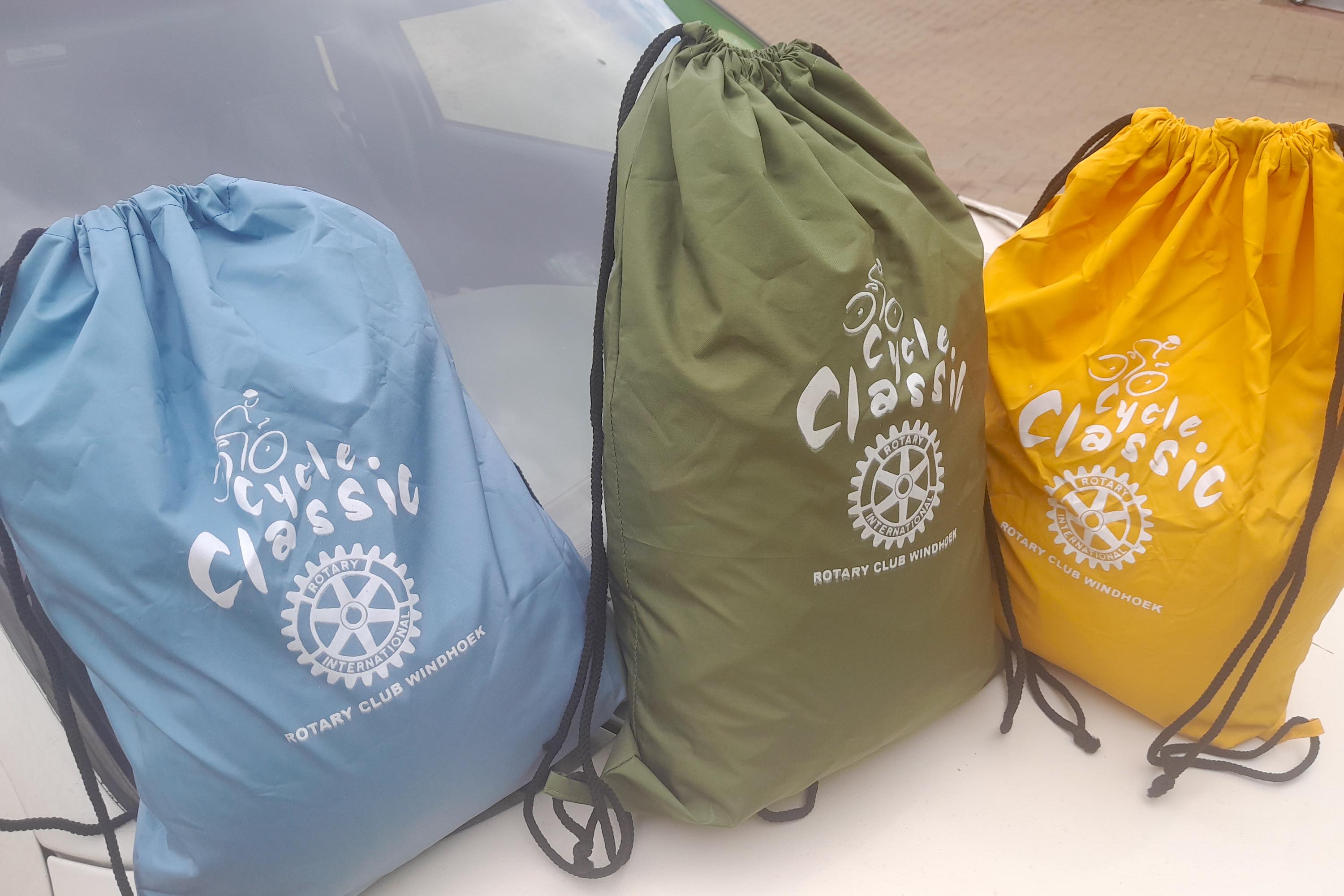 Cycle bags for the Rotary Club Cycle Classic.