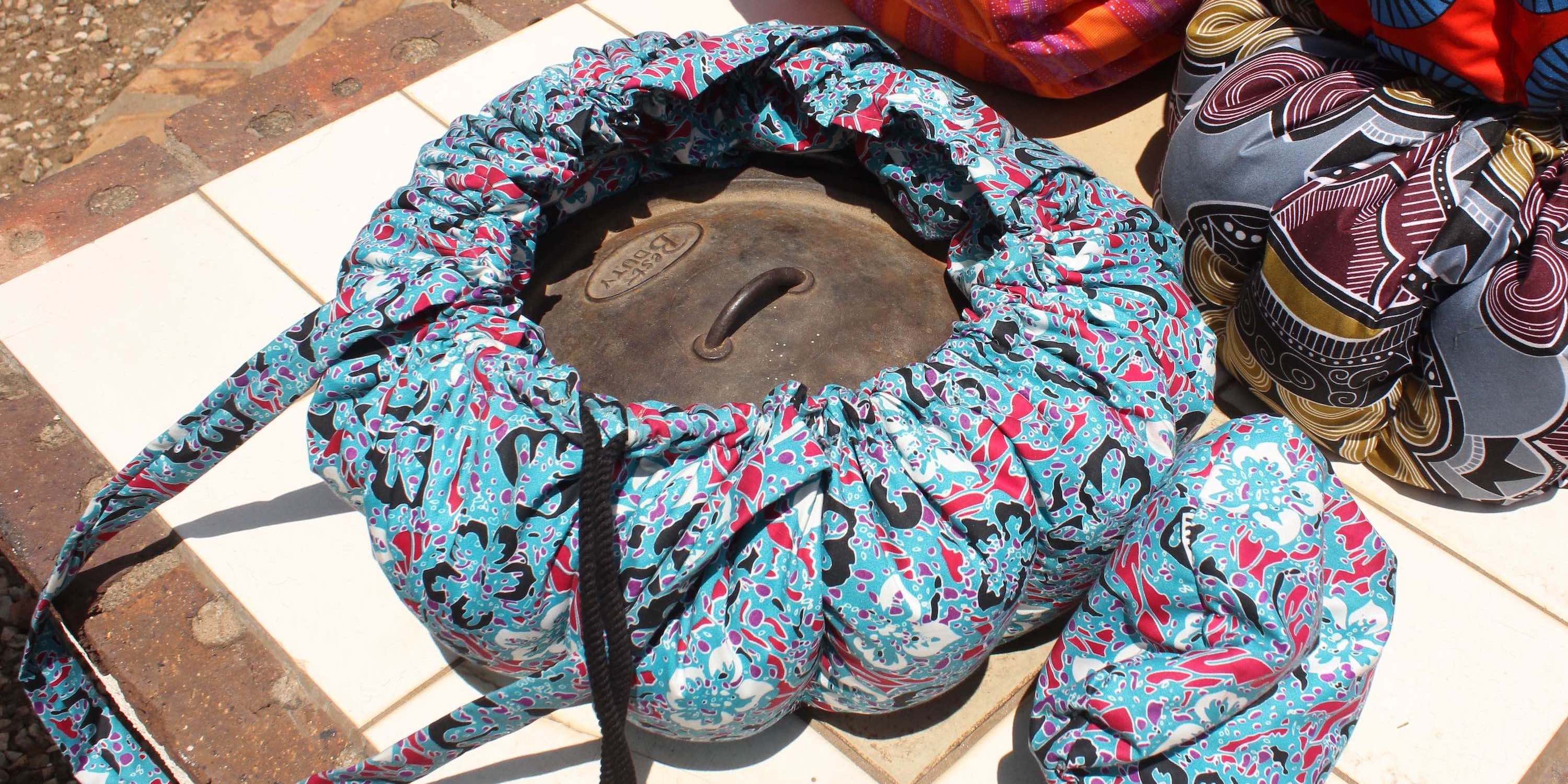 A Namibag containing an iron cooking pot